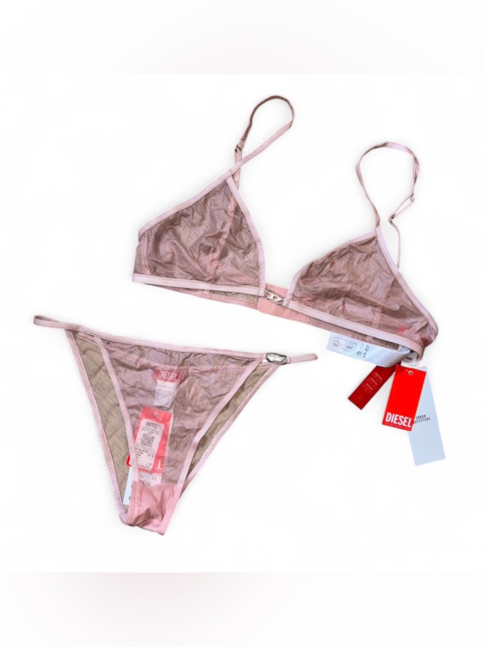 NWT Diesel Luna GFT Sheer Pink Shimmer Set Medium